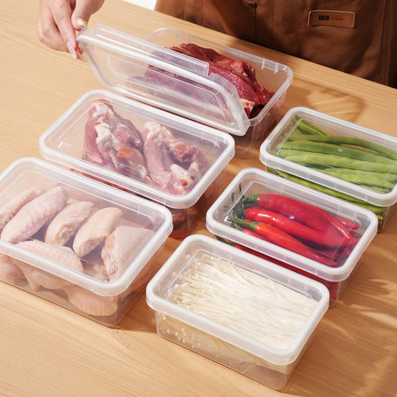 Food Storage Box Transparent Storage Container Fridge Organizer Microwave Safe Fresh-Keeping Sealing Box Kitchen Food Dispenser