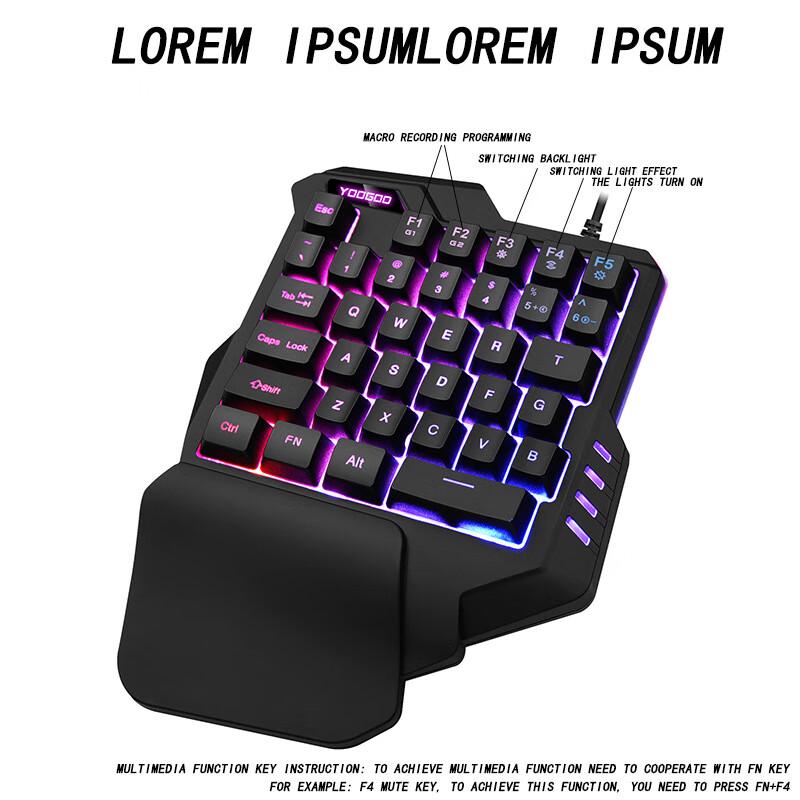 

Y-FRUITFUL G92 Left-Hand RGB Gaming Keyboard