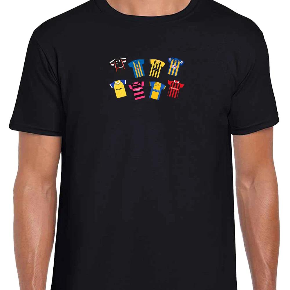 Shrewsbury Town Retro Kits Black T-Shirt Adult tshirt Great Gift Classic Kits XXL