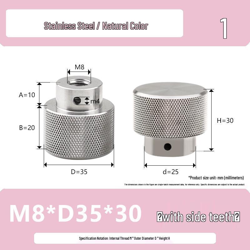 Hongkangming Stainless Steel Knurled Hand-Twist Nut for M3-M12.
