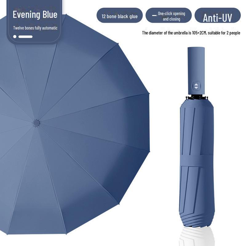 36-Rib Auto-Fold Umbrella with Custom Logo for Sun Protection and Promotion