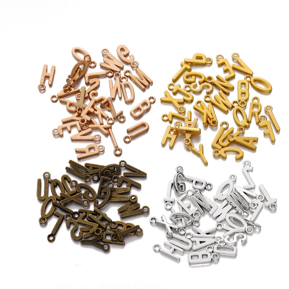 26-30Pcs 7X16 mm Alloy 26 Alphabet A-Z Letters Charms Pendants For DIY Bracelet Necklace Jewelry Making Supplies Accessories