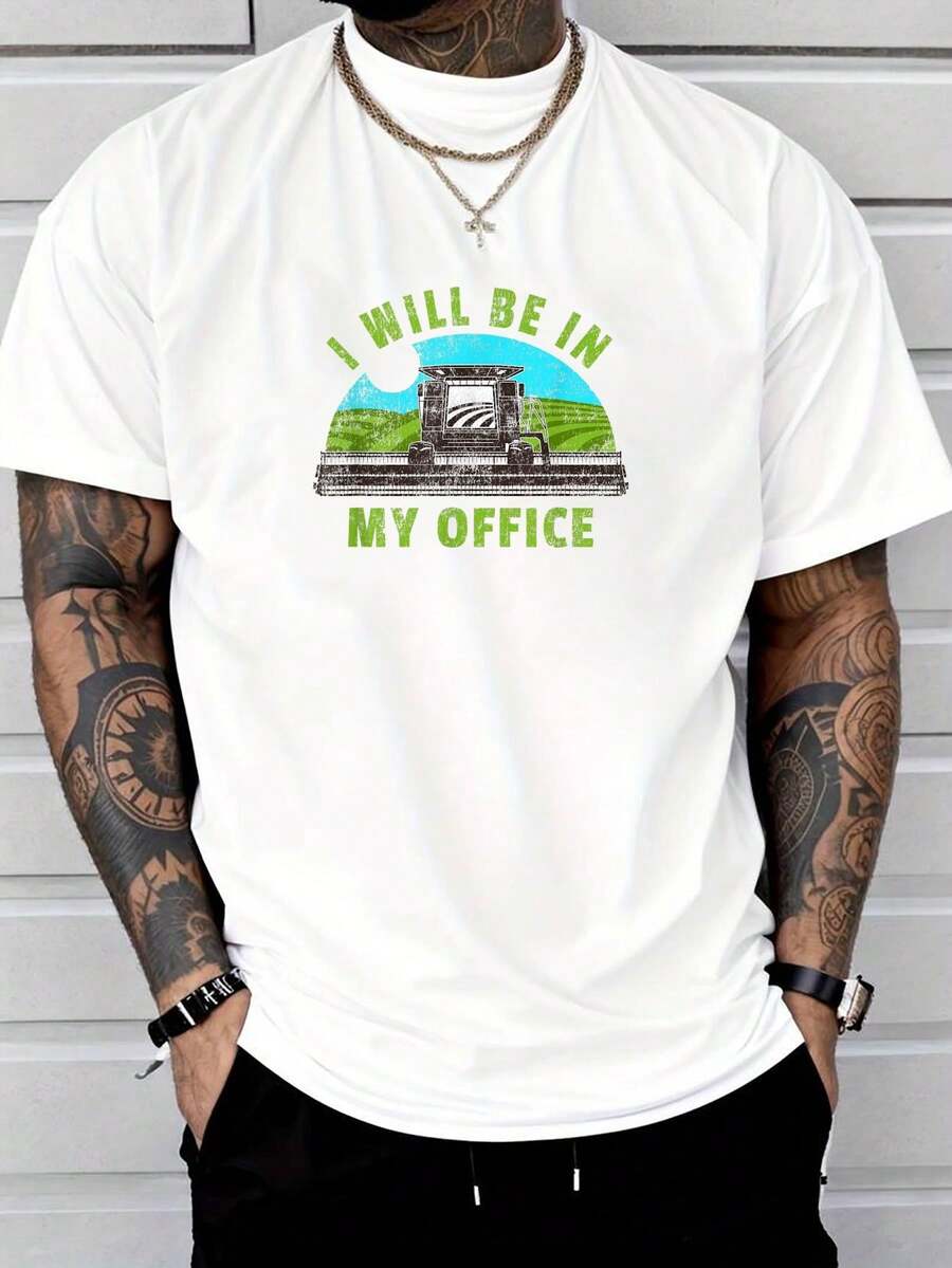 Retro I Will Be In My Office - Funny Farmer Harvest Joke Unisex T-Shirt XXXL