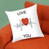 Ausgezeichneter Sofakissenbezug Valentinstag Atmungsaktiv Dekorativ Quadratisch Liebe Herz Buchstabenaufdruck Kissenkissen
