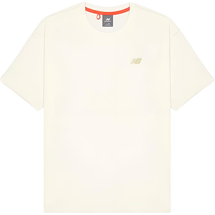 New Balance T Shirts Men s Ivory White Crew Neck Moderate Straight Fit NEF33231-IV L