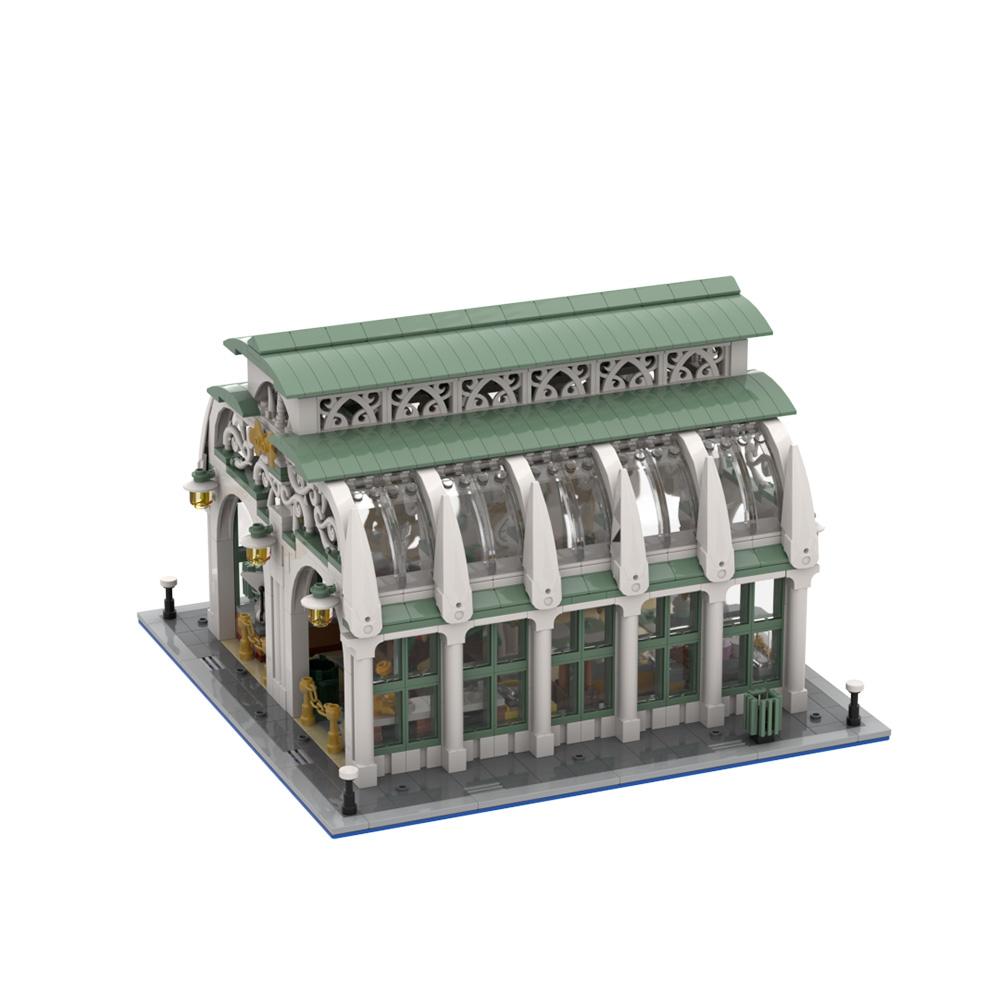 Gobricks MOC Museum Market hall Bricks Model Market house Indoor Market Mercado Roma Building Blcoks Toys Gift
