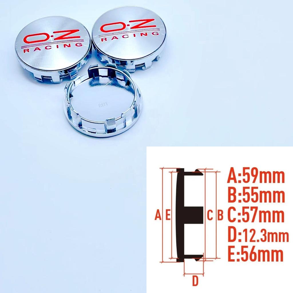 4 szt. 59 mm Stylizacja Samochodu OZ Racing O.Z Logo Dekielki Środkowe Piast Kół Samochodowych Naklejka Ozdoba Pokrywy Felgi Odznaka Emblemat Akcesoria Samochodowe