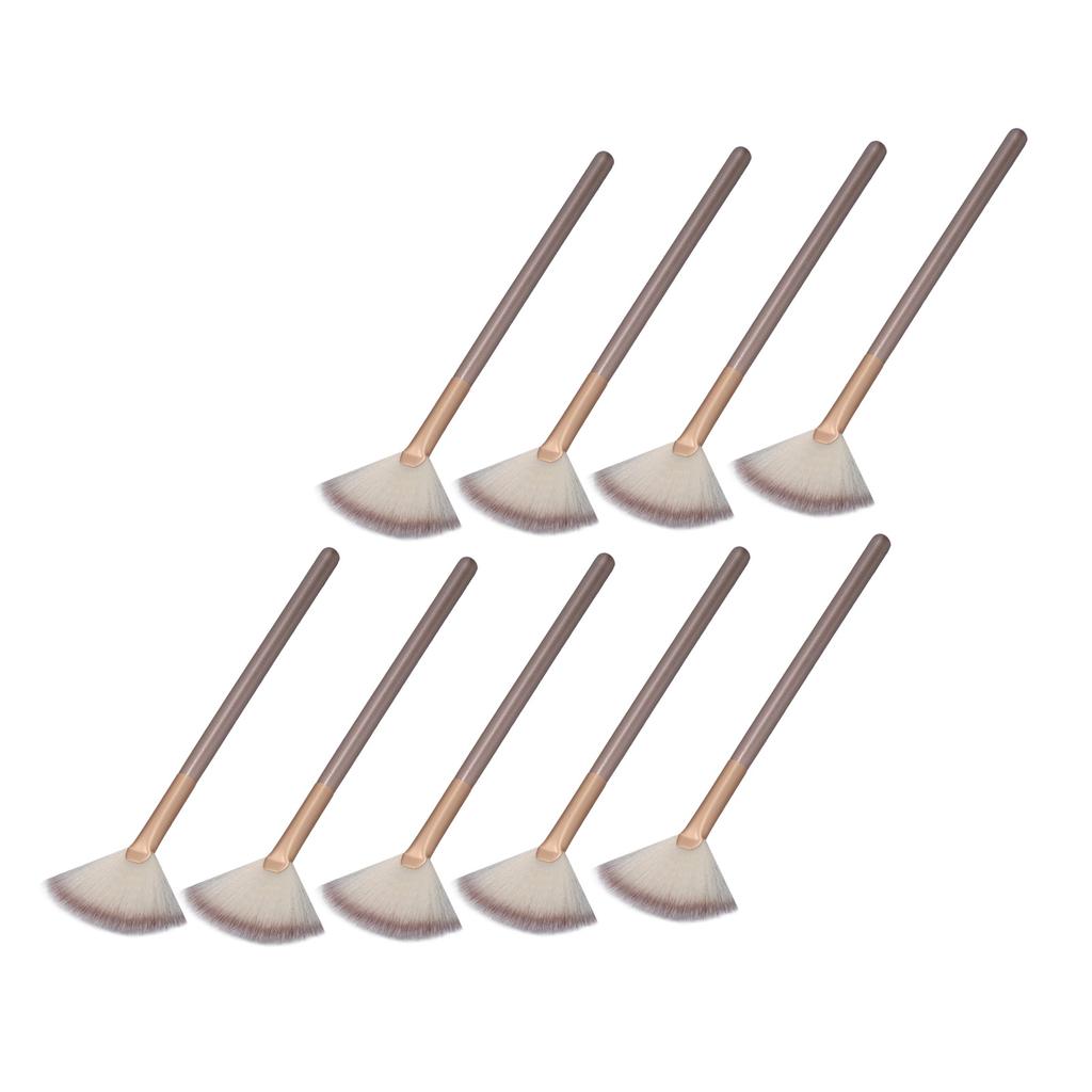 9 Stück Weicher Fächerpinsel für das Gesicht Make-up Pinsel 3 Farben Aluminiumhülse Gesichtsapplikator Pinsel für Familie