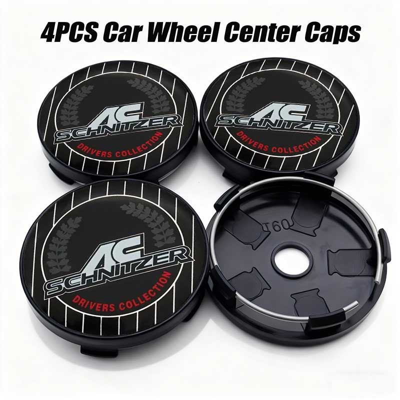 4Pcs 56mm 60mm Car Wheel Center Hub Caps Badge Rim Cover Sticker For AC SCHNITZG30 E36 E46 F10 F11 F20 F30 G68 Accessories