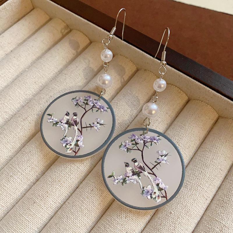 Elegant Pearl Blossom Chinese Style Earrings - Versatile & High-End Accessory for Women