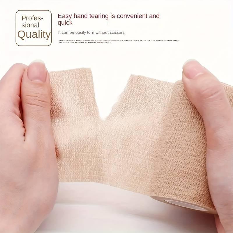 1/10pcs Self Adherent Cohesive Bandage Wrap Stretch Non Woven Self Adhesive Tape - Skin Colour Athletic Elastic Bandage