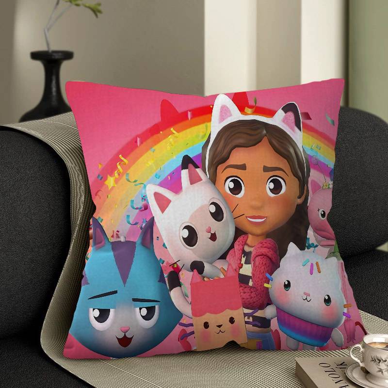 G-Gabbys D-Dollhouse Stitch Lucky Dragon Pillow Cover Sofa Cushion Cover Home Room Decoration Children Gift