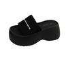 Thick-soled letter-word slippers for women's new small people, increased height and lightness, simple sandals with one pedal
