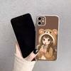 Cartoon Girl Pattern Phone Case For iPhone17,16,15,14,13,12,11 Plus,Pro Max Soft Transparent Cover