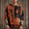 Herre Langermet Pullover Genser Casual Halloween Trykk Strikket Oversized Genser