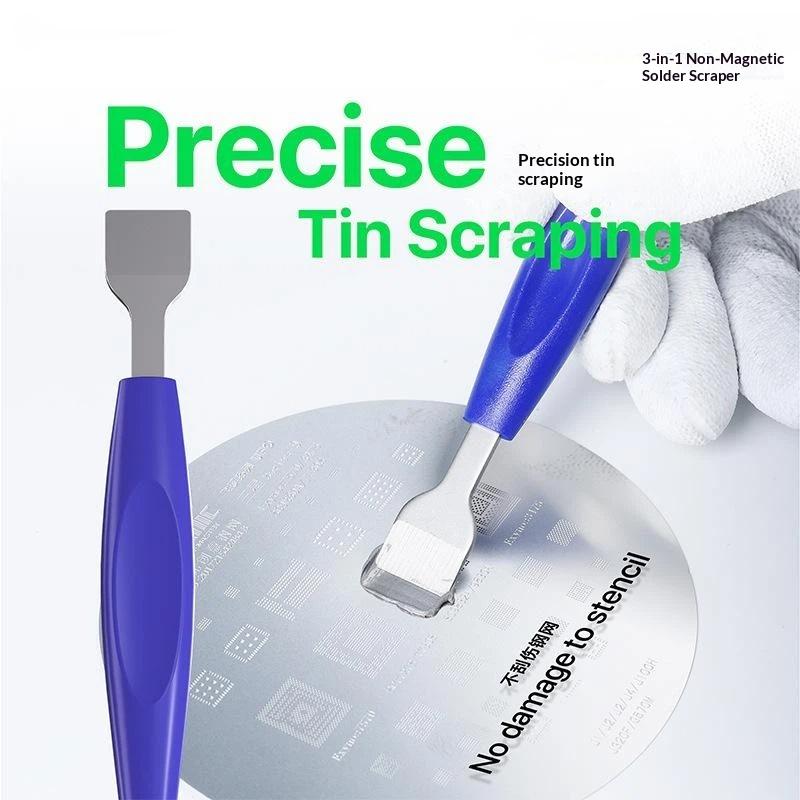3In1 Solder Paste Blade Set For Mobile Phone Chip Cpu Bga Reballing Stencil Scraper Tools