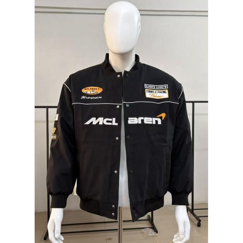 Haftowana Kurtka Wyścigowa F1 Bawełniana Pikowana Zimowa Do Jazdy Motocyklem Męska Damska