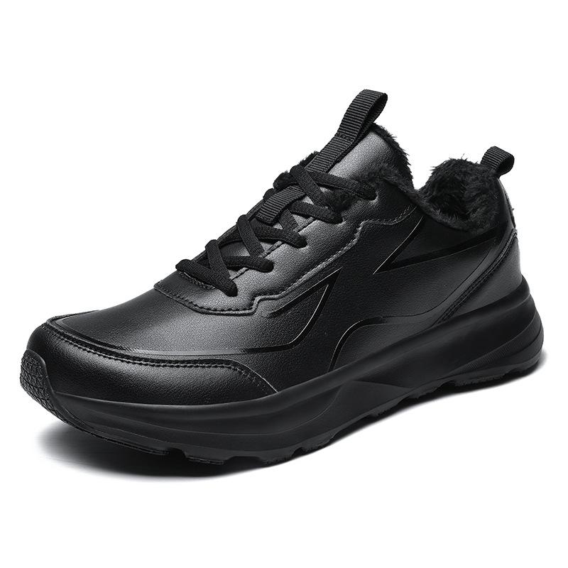 Winter waterproof outdoor shoes wide head leather sneakers winter