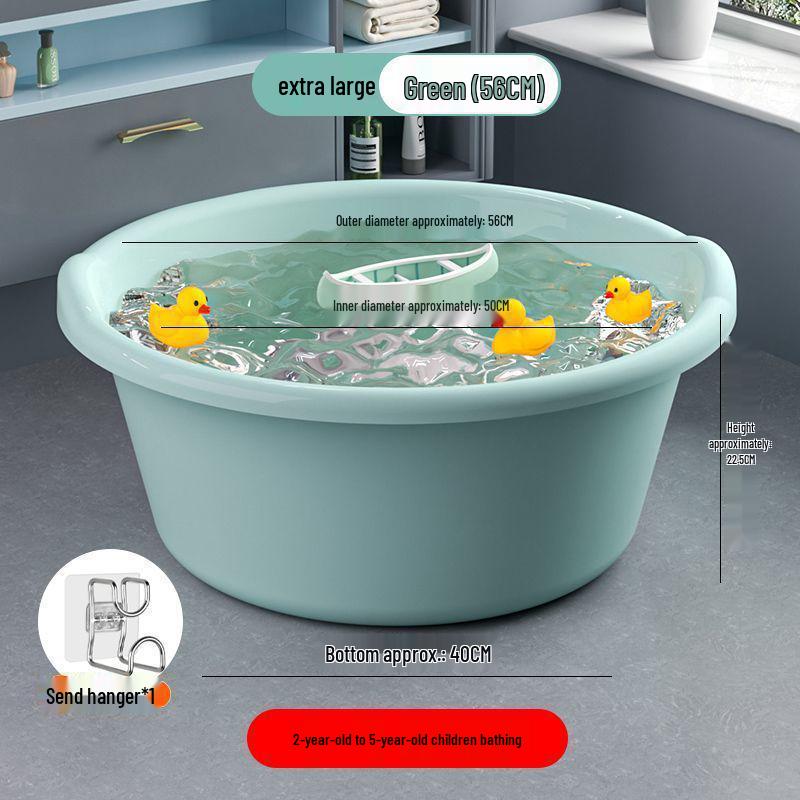 Extra Large Durable Plastic Washbasin for Laundry, Dormitory, Foot Soaking, and Baby Bathing