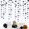 Black 13th Birthday Decorations Number 13 Circle Dot Twinkle Star Garland Metallic Hanging Streamer Bunting Banner Backdrop for Girls 13 Year Old