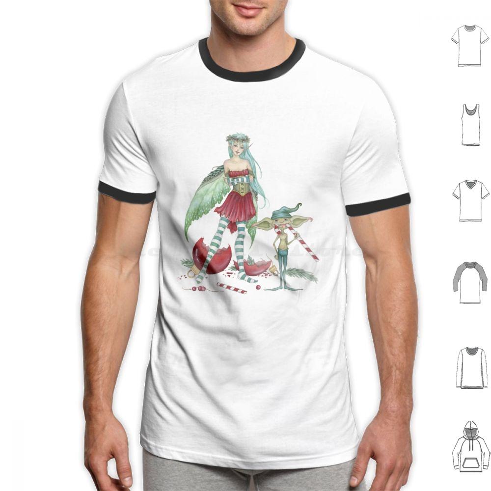 The Naughty List T Shirt 6xl Cotton Cool Tee Fairy Goblin Christmas Winter Holiday Amy Brown Fantasy Mischief Humor Cute