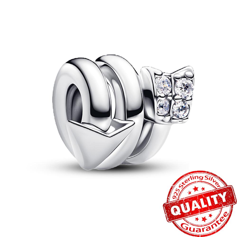 Beautiful 925 Sterling Silver Red Valentine's Day Infinity Love Rose Pendant Fit DIY Bracelet Necklace Date Accessories Gifts