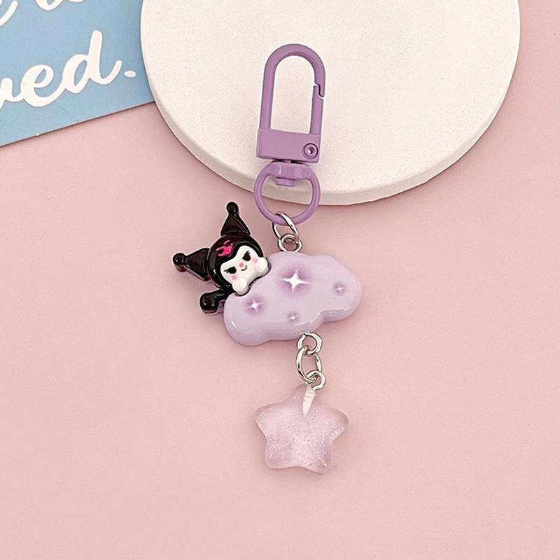 

Милый брелок в виде облака и звезды, мультяшный кавайный брелок для девочек и женщин, парный, для детей, подвески для сумки, K-pop украшения, аксессуары для ключей фиолетовый