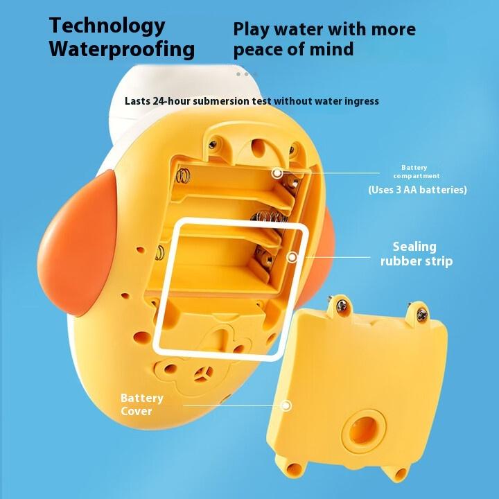 Baby Bath Toys, Children's Shower Electric Bath, Baby Bathroom Bath Bath Play Toys, Sealed Waterproof Little Yellow Duck 5-piece Set