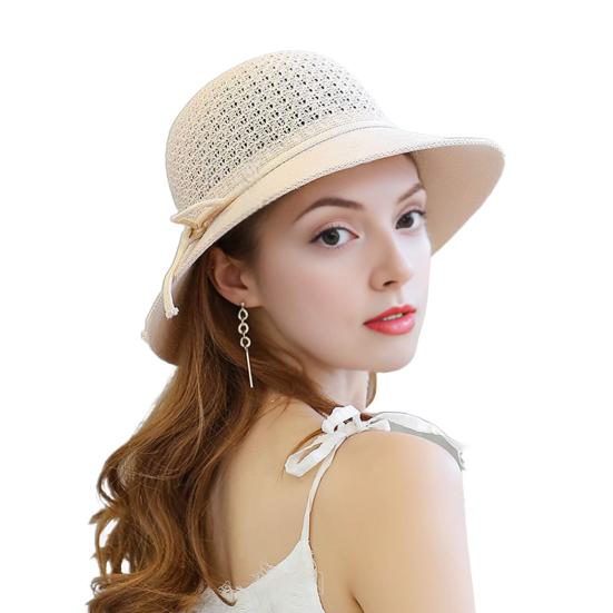 Summer Beach Cap Sun Hat for Woven Floppy Wide Brim Bucket