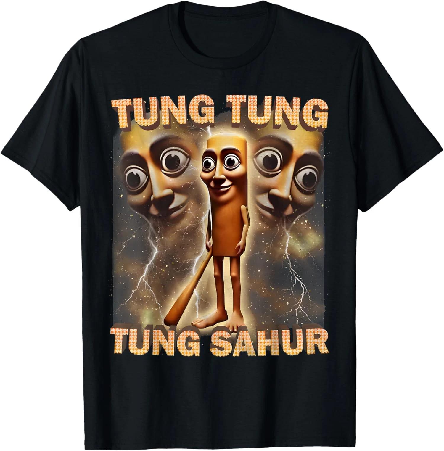 Tung Tung Tung Sahur Funny Meme Brainrot Humor Gen Z Unisex T-Shirt XXL