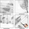 1pcs  Semi Sheer Lightweight Bath Print Shower Curtain Ptinted Leaf Shower Curtain Liner Water Repellent Bathroom Curtains