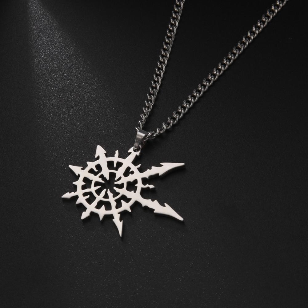 

Chaos Star Pendant Necklace Stainless Steel Jewelry Women Men Magic Kabbalah Chaos Wheel Amulet Valentine s Day Gifts