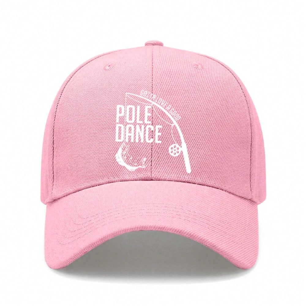 Fishing Lover Baseball Cap - "Pole Dance" Graphic Print Polyester Adjustable Breathable Casual Outdoor Sports Hat For Men Women