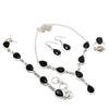 Natural Black Spinel Gemstone 925 Sterling Silver Jewelry Necklace 18" ASN-6053