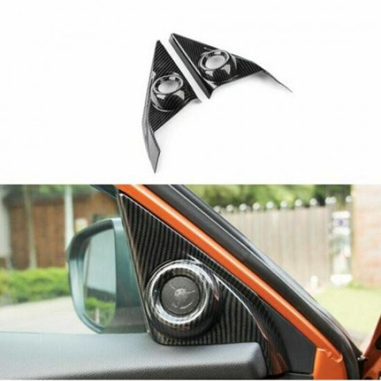 Carbon Fiber 2X Front A Pillar Door Speaker Cover Trim For Honda Civic 2016-2021