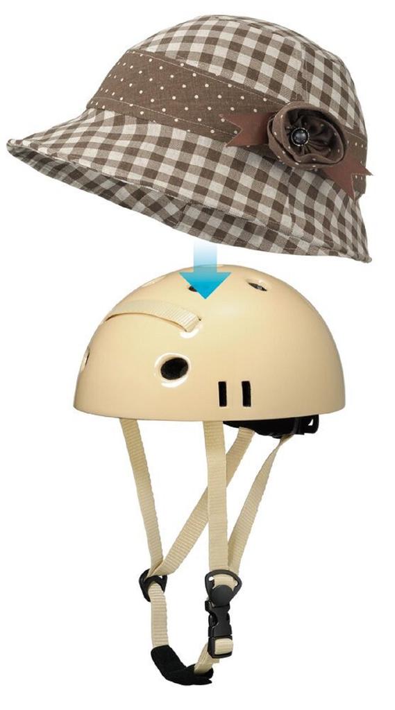 CAPOR Camellia Bicycle Helmet with Interchangeable Check M C622FBDL Hat, Brown, (56-59cm)