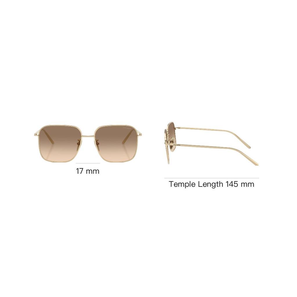 Prada Logo Minimalist Design Metal Square Sunglasses Women sunglasses Gold PRC54SD-ZVN50T