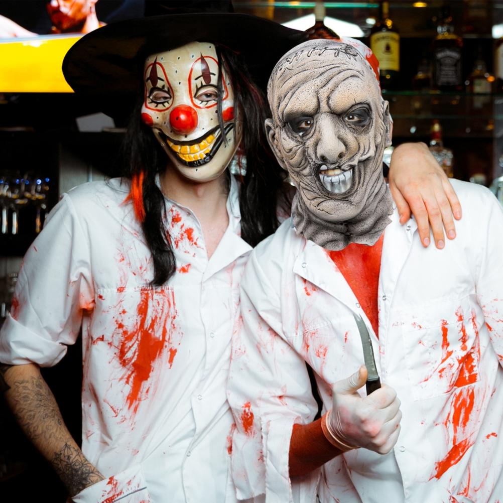 Horror Movie Figure Cosplay Face Cover Latex Face Covering Headwear Halloween Dress Up Costume Prop