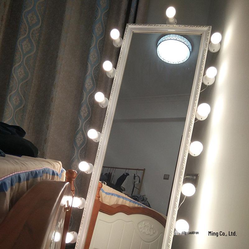 Makeup Vanity Mirror LED Light with Adhesive, No-Punch Installation, and Replaceable Bulb for Bathroom.