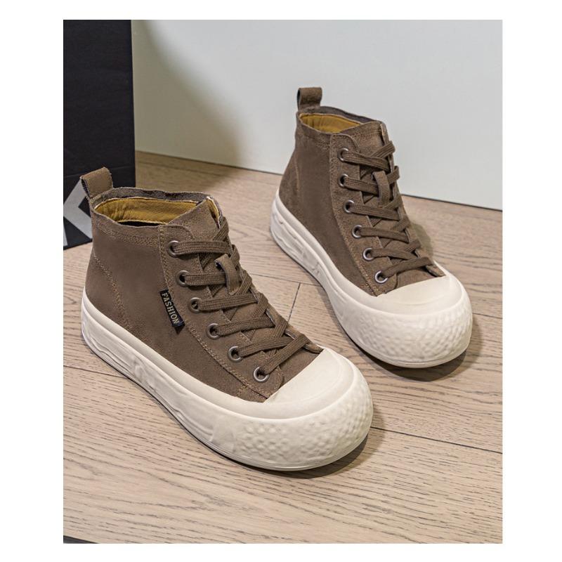 Skórzane buty na jesień i zimę, wysokie, na platformie, płaskie, damskie, w dużych rozmiarach