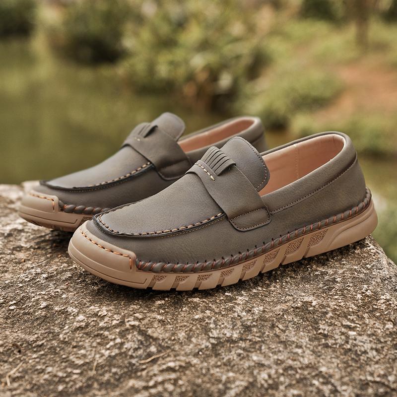 38-46 Handgefertigte Leder Herrenschuhe Lässige Spaltleder Schuhe Herren Slipper Komfortable Laufschuhe Fahrschuhe Mokassins Herren Flache Schuhe