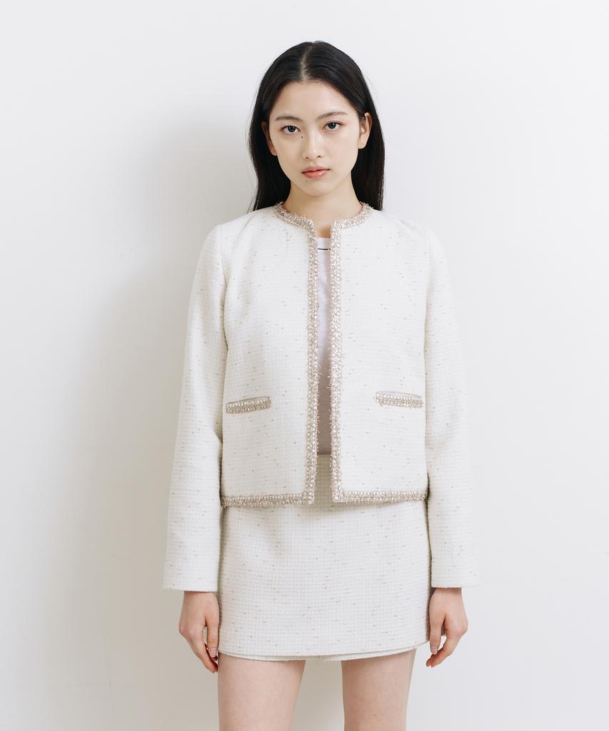 Raffine Atelier Classic Tweed Jacket Ivory