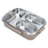 1.2L Lunch Box Container 304 Stainless Steel 3 Compartments Portable Detachable Food Warmer Food Container Khaki