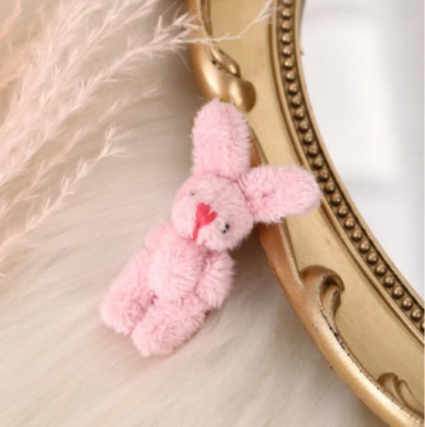 Pink Rabbit Plush Keychain - Cute Cartoon Doll Pendant Gift