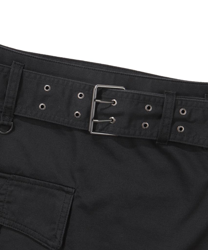 Syupeodeulai W Belted Out-Pocket Mini Skirt Black