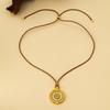 New Chinese sand gold hollow out time comes and goes compass pendant woven rope necklace women's fashion temperament rotating sweater chain