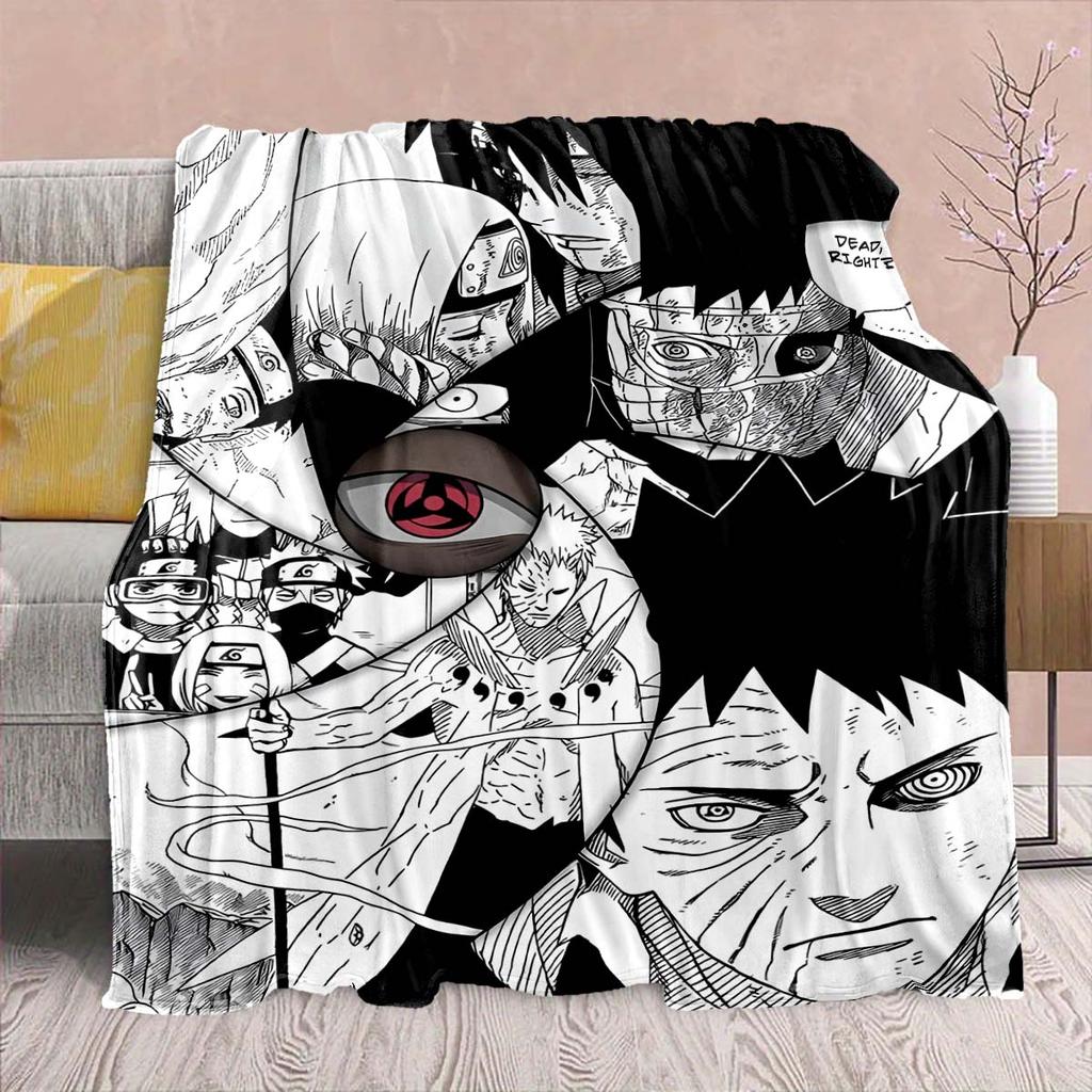 Naruto Anime Flannel Blanket - Soft Warm Perfect for Sofa, Bedding Camping Travel Office Home Decor