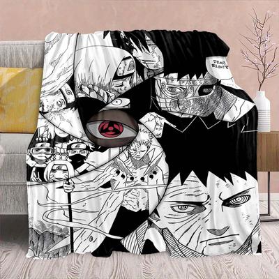 Naruto Anime Flannel Blanket - Soft Warm Perfect for Sofa, Bedding Camping Travel Office Home Decor -QJY