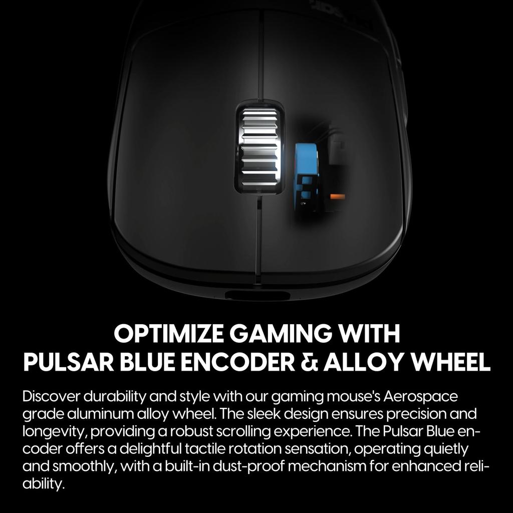 Pulsar Gaming Gears X2A eS Wireless Gaming 26000 Optische PAW3395 Maus, Ultraleicht 69g, Beidhändig, 2,4 GHz, 1 ms, DPI, Sensor,