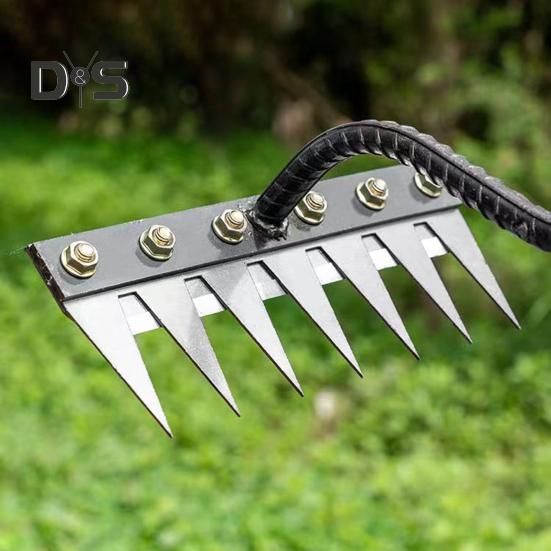 Odłączany grabie ogrodowe ze stali manganowej do wyrywania chwastów Ręczny pazur do usuwania chwastów do wyrywania korzeni w ogrodzie, spulchniania gleby i grabienia trawy